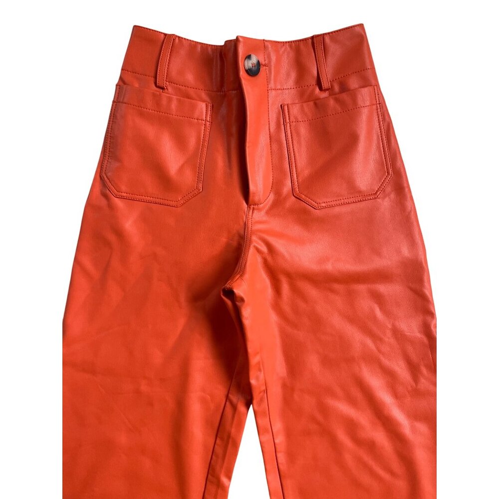 Anthropologie Maeve Women's 23 Colette High rise Wide leg Orange Crop pant - Picture 2 of 11